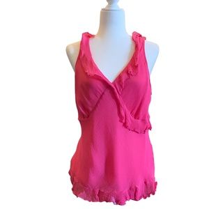 ISAAC MIZRAHI PINK SILK BLOUSE TOP